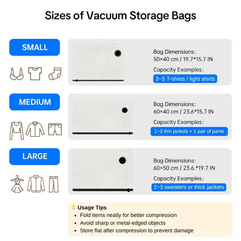 Inspink Travel Vacuum Seal Storage Bags with USB Pump
